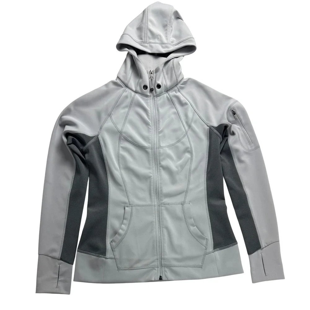 Athleta Women's Gray Full Zip‎ Hooded Athletic Jacket Size S